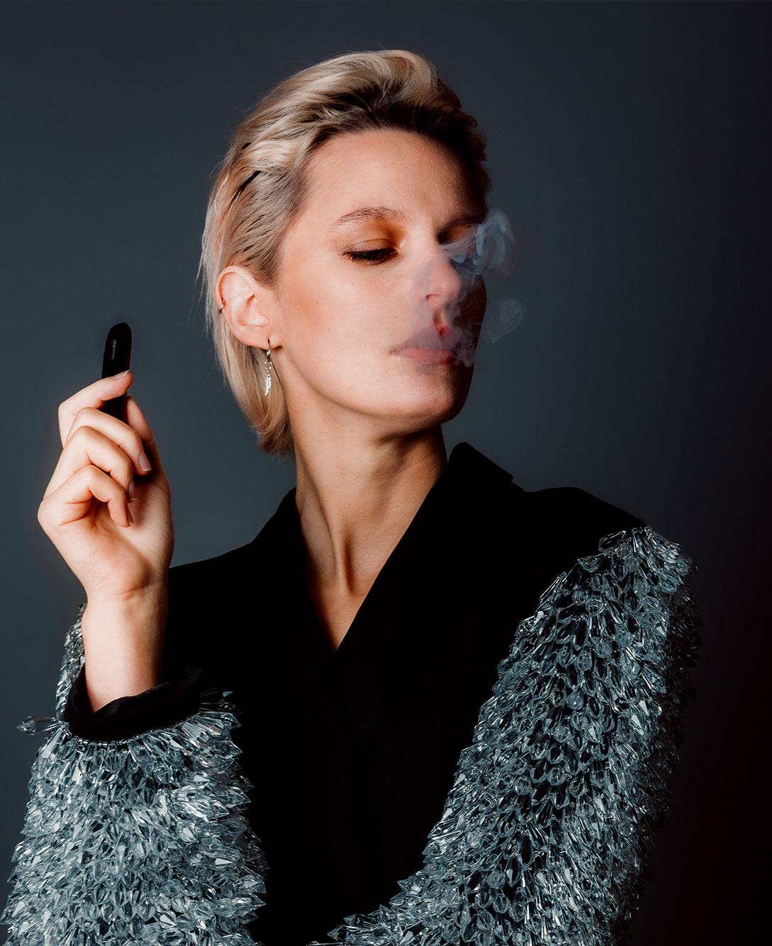 Woman Smoking Vape Woman Smoking Vape